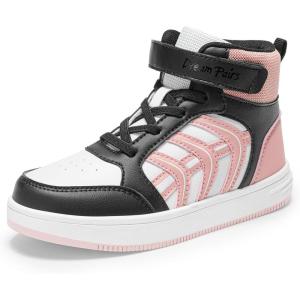 imageDREAM PAIRS Boys Girls Sneaker High Top Basketball Shoes Kids LilLegends JuniorFly Jumpers Sports Shoes for Athletic School GymWhitePinkBlack