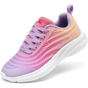 imageDREAM PAIRS Girls Boys Shoes Kids Tennis Sparkle Glitter Lace up Athletic Running SneakersPurpleOrange