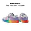 imageDREAM PAIRS Girls Shoes Toddler Sneakers Rainbow Storybook Casual School Walking Footwear for ToddlerLittle KidsRainbowSilver