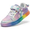 imageDREAM PAIRS Girls Shoes Toddler Sneakers Rainbow Storybook Casual School Walking Footwear for ToddlerLittle KidsRainbowSilver