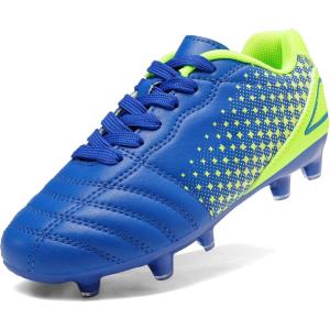imageDREAM PAIRS Boys Girls Outdoor Sport Football Shoes Soccer Cleats for LittleBig KidRoyalBlueNeonGreen