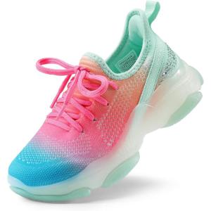 imageDREAM PAIRS Girls SlipOn Sneakers Kids Sparkle Pop Lightweight Jelly Sole Walking ShoesRainbowGreen