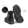 imageDREAM PAIRS Boys Girls Combat Ankle Boots Cowboy Cowgirl Western Embroidered Side Zipper Booties ToddlerLittle KidBig KidBlack
