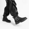 imageDREAM PAIRS Boys Girls Combat Ankle Boots Cowboy Cowgirl Western Embroidered Side Zipper Booties ToddlerLittle KidBig KidBlack