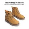 imageDREAM PAIRS Boys Girls Combat Ankle Boots Cowboy Cowgirl Western Embroidered Side Zipper Booties ToddlerLittle KidBig KidCamel