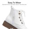 imageDREAM PAIRS Boys Girls Combat Ankle Boots Cowboy Cowgirl Western Embroidered Side Zipper Booties ToddlerLittle KidBig KidWhite