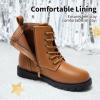imageDREAM PAIRS Boys Girls Side Zipper Combat Ankle BootsToddlerLittle KidCamel