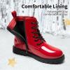 imageDREAM PAIRS Boys Girls Side Zipper Combat Ankle BootsToddlerLittle KidRed