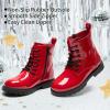 imageDREAM PAIRS Boys Girls Side Zipper Combat Ankle BootsToddlerLittle KidRed
