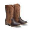 imageDREAM PAIRS Cowgirl Boots for Girls Boys Cowboy Boots Kids Western Embroidered Mid Calf Riding Shoes with Walking Heel ToddlerLittle KidBig KidTanBrown
