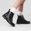 imageDREAM PAIRS Girls Ankle Boots with Side Zipper Low Heels ToddlerLittle KidBig KidBlackPu
