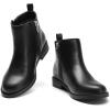 imageDREAM PAIRS Girls Ankle Boots with Side Zipper Low Heels ToddlerLittle KidBig KidBlackPu