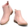 imageDREAM PAIRS Girls Ankle Boots with Side Zipper Low Heels ToddlerLittle KidBig KidPinkPu