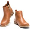 imageDREAM PAIRS Girls Ankle Boots with Side Zipper Low Heels ToddlerLittle KidBig KidTanPu