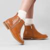 imageDREAM PAIRS Girls Ankle Boots with Side Zipper Low Heels ToddlerLittle KidBig KidTanPu