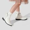 imageDREAM PAIRS Girls Ankle Boots with Side Zipper Low Heels ToddlerLittle KidBig KidWhite