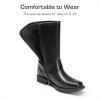 imageDREAM PAIRS Girls Boots Square Toe Knee High Motorcycle Booties with Buckles Riding Biker Boots Little KidBig KidBlack