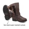 imageDREAM PAIRS Girls Buckle Zipper Knee High Winter BootsBrown