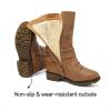 imageDREAM PAIRS Girls Buckle Zipper Knee High Winter BootsCamel