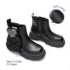 imageDREAM PAIRS Girls Chelsea Boots Side Zipper Lug Sole Ankle Booties ToddlerLittle KidBig KidBlack