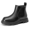 imageDREAM PAIRS Girls Chelsea Boots Side Zipper Lug Sole Ankle Booties ToddlerLittle KidBig KidBlack