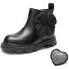 imageDREAM PAIRS Girls Chelsea Boots Side Zipper Lug Sole Ankle Booties ToddlerLittle KidBig KidBlack