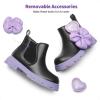 imageDREAM PAIRS Girls Chelsea Boots Side Zipper Lug Sole Ankle Booties ToddlerLittle KidBig KidBlackPurple