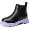 imageDREAM PAIRS Girls Chelsea Boots Side Zipper Lug Sole Ankle Booties ToddlerLittle KidBig KidBlackPurple
