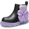 imageDREAM PAIRS Girls Chelsea Boots Side Zipper Lug Sole Ankle Booties ToddlerLittle KidBig KidBlackPurple