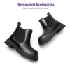 imageDREAM PAIRS Girls Chelsea Boots Side Zipper Lug Sole Ankle Booties ToddlerLittle KidBig KidBlackpu