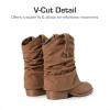 imageDREAM PAIRS Girls Cowboy Cowgirl Boots 2in1 Western Removable Cuff Fold Over Embroidered Fashion Mid Calf ShoesCamel