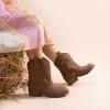 imageDREAM PAIRS Girls Cowboy Cowgirl Boots 2in1 Western Removable Cuff Fold Over Embroidered Fashion Mid Calf ShoesCamel