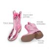 imageDREAM PAIRS Girls Cowboy Cowgirl Boots 2in1 Western Removable Cuff Fold Over Embroidered Fashion Mid Calf ShoesPink