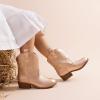 imageDREAM PAIRS Girls Cowboy Cowgirl Boots 2in1 Western Removable Cuff Fold Over Embroidered Fashion Mid Calf ShoesRose Gold