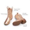 imageDREAM PAIRS Girls Cowboy Cowgirl Boots 2in1 Western Removable Cuff Fold Over Embroidered Fashion Mid Calf ShoesRose Gold