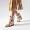 imageDREAM PAIRS Girls Cowboy Cowgirl Boots 2in1 Western Removable Cuff Fold Over Embroidered Fashion Mid Calf ShoesRose Gold