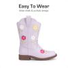 imageDREAM PAIRS Girls Cowgirl Boots Kids Mid Calf Western Boots Riding Shoes for ToddlerLittle KidBig KidLight Purple