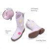 imageDREAM PAIRS Girls Cowgirl Boots Kids Mid Calf Western Boots Riding Shoes for ToddlerLittle KidBig KidLight Purple