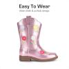 imageDREAM PAIRS Girls Cowgirl Boots Kids Mid Calf Western Boots Riding Shoes for ToddlerLittle KidBig KidPink