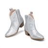 imageDREAM PAIRS Girls Cowgirl Cowboy Rhinestone Boots Ankle Low Heel Dress BootiesSilver