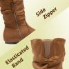 imageDREAM PAIRS Girls Faux Fur Lined Knee High Winter Riding BootsToddlerLittle KidBig KidBlvdtan
