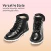 imageDREAM PAIRS Girls Kids Side Zipper Lace up Faux Fur Ankle BootsBlackPu