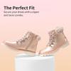 imageDREAM PAIRS Girls Kids Side Zipper Lace up Faux Fur Ankle BootsPinkPu