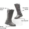 imageDREAM PAIRS Girls Knee High Fashion Riding Boots for ToddlerLittle KidBig KidGrey03