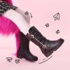 imageDREAM PAIRS Girls Knee High Winter Motorcycle Riding BootsBlack