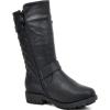 imageDREAM PAIRS Girls Knee High Winter Motorcycle Riding BootsBlack