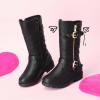 imageDREAM PAIRS Girls Knee High Winter Motorcycle Riding BootsBlack