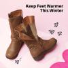 imageDREAM PAIRS Girls Knee High Winter Motorcycle Riding BootsTan