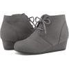 imageDREAM PAIRS Girls Low Wedge Heel Booties Side Zipper Ankle Boots ToddlerLittle KidBig KidGrey