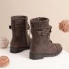 imageDREAM PAIRS Girls Mid Calf Combat Ankle Lace up BootsBrownz